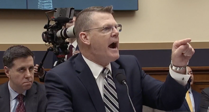 Acting Secret Service Director Donald Rowe Yelling